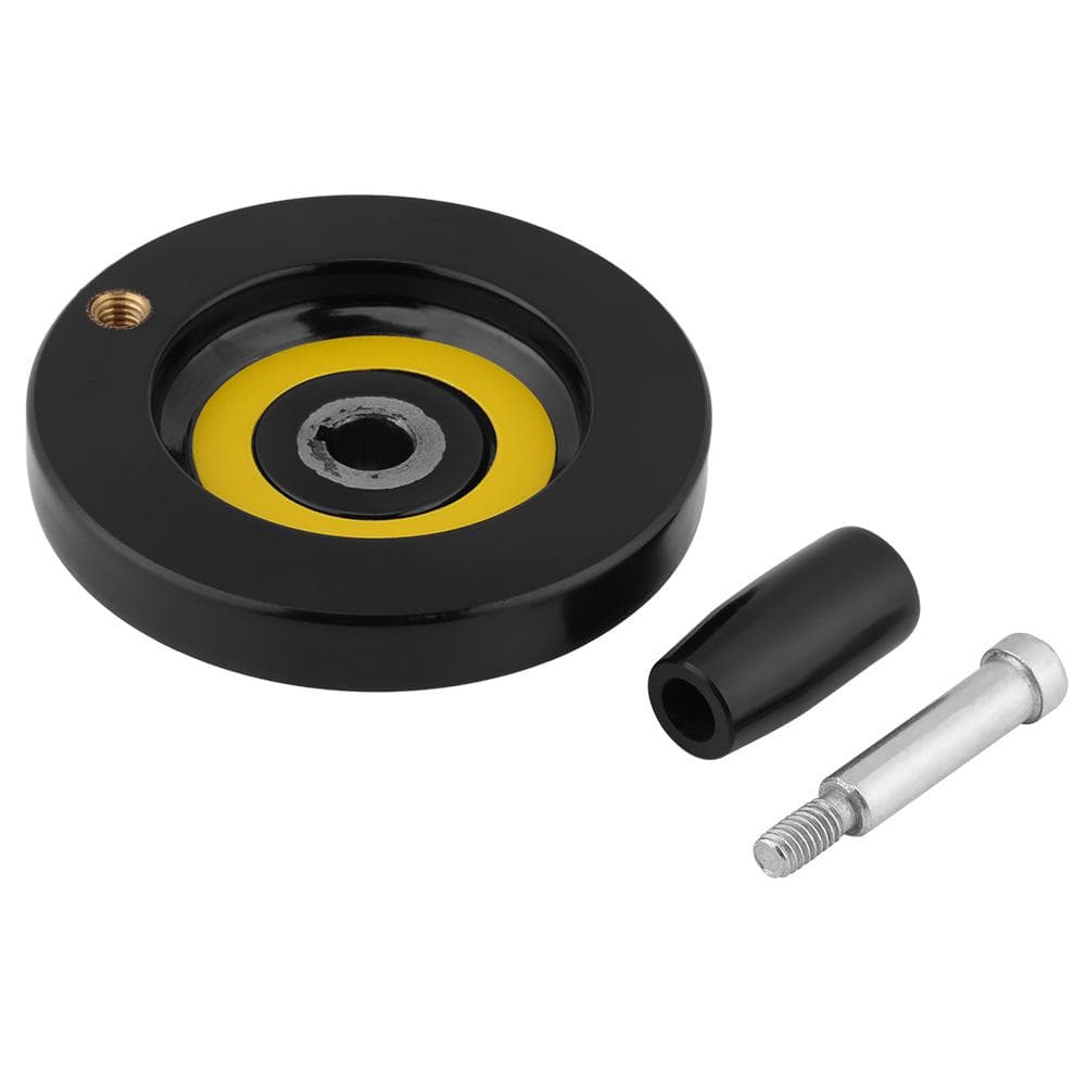 1 pcs Black Lathe Milling Machine Rear Ripple Hand Wheel With Revolving Handle(10x 80mm)