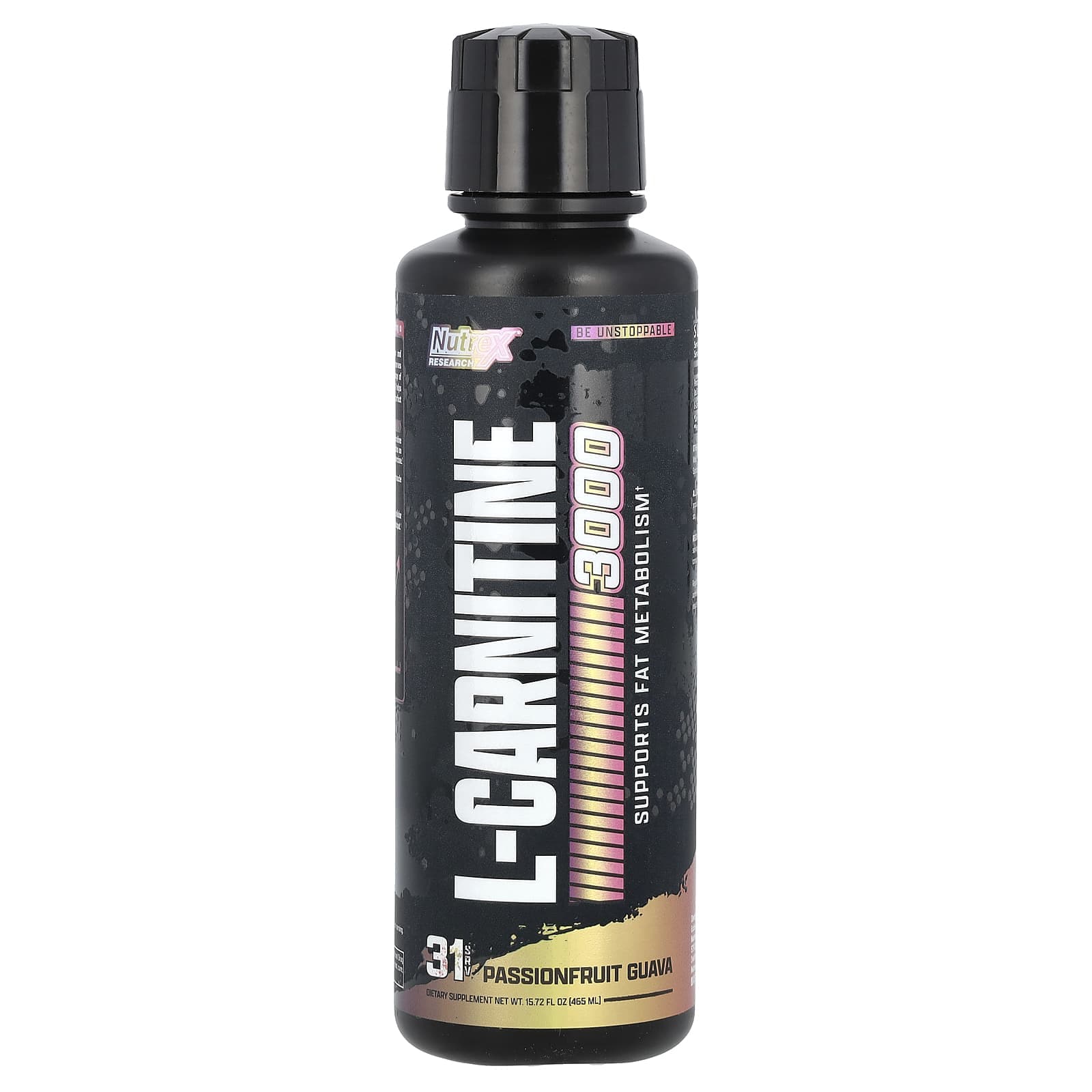 Nutrex Research, L-Carnitine 3000, Passion Fruit Guava, 15.72 fl oz (465 ml)