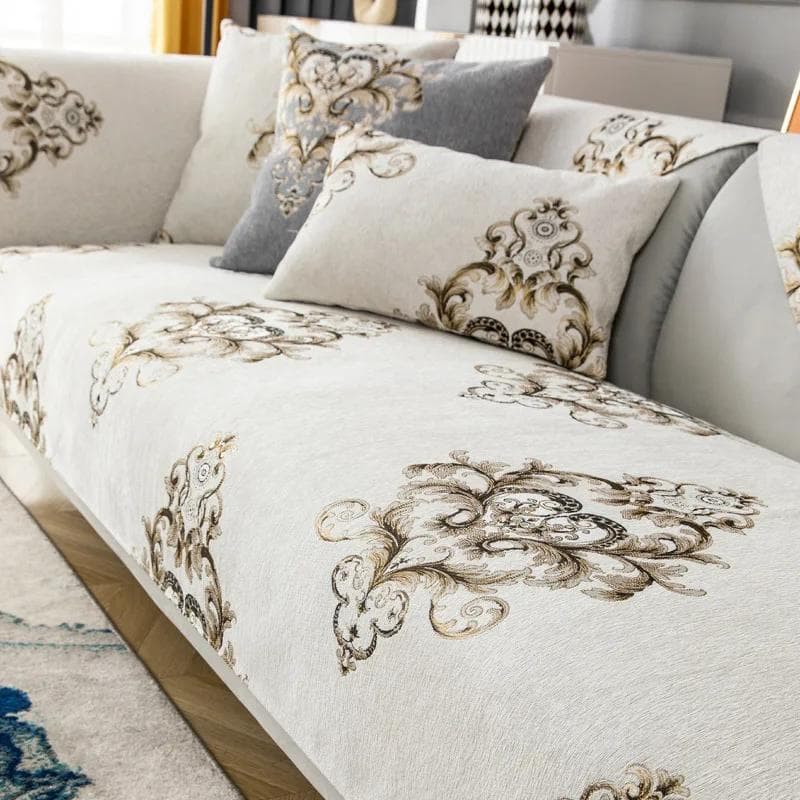 Chenille Jacquard Sofa Cushion Seasonal Universal European Style Settee Cover Pillowcase Anti Slip and Wear-resistant Sofa Towel 70x70cm 1pcs