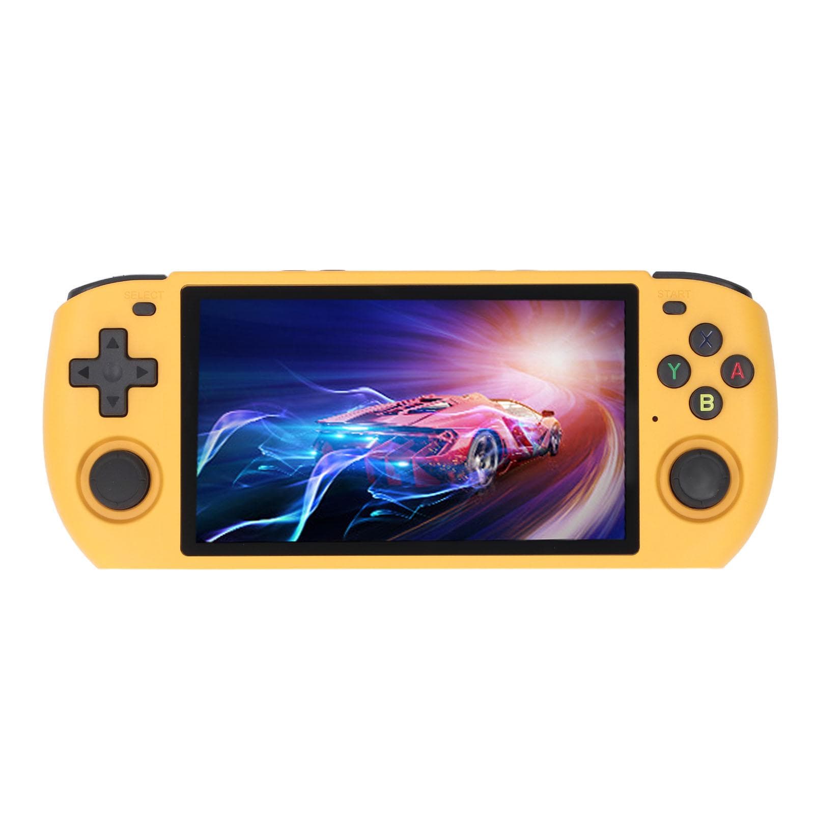 Handheld Game Console Retro Open Source Dual Rocker 5in for Kids Adults Gaming Yellow 16G+256G 16G+64G