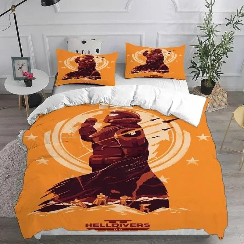 3D HELLDIVERS 2 Bedding Sets Comforter Quilt Bed Cover Duvet Cover Pillow Case Sets Kids Adult Size For Home Textiles US Queen 228x228cm