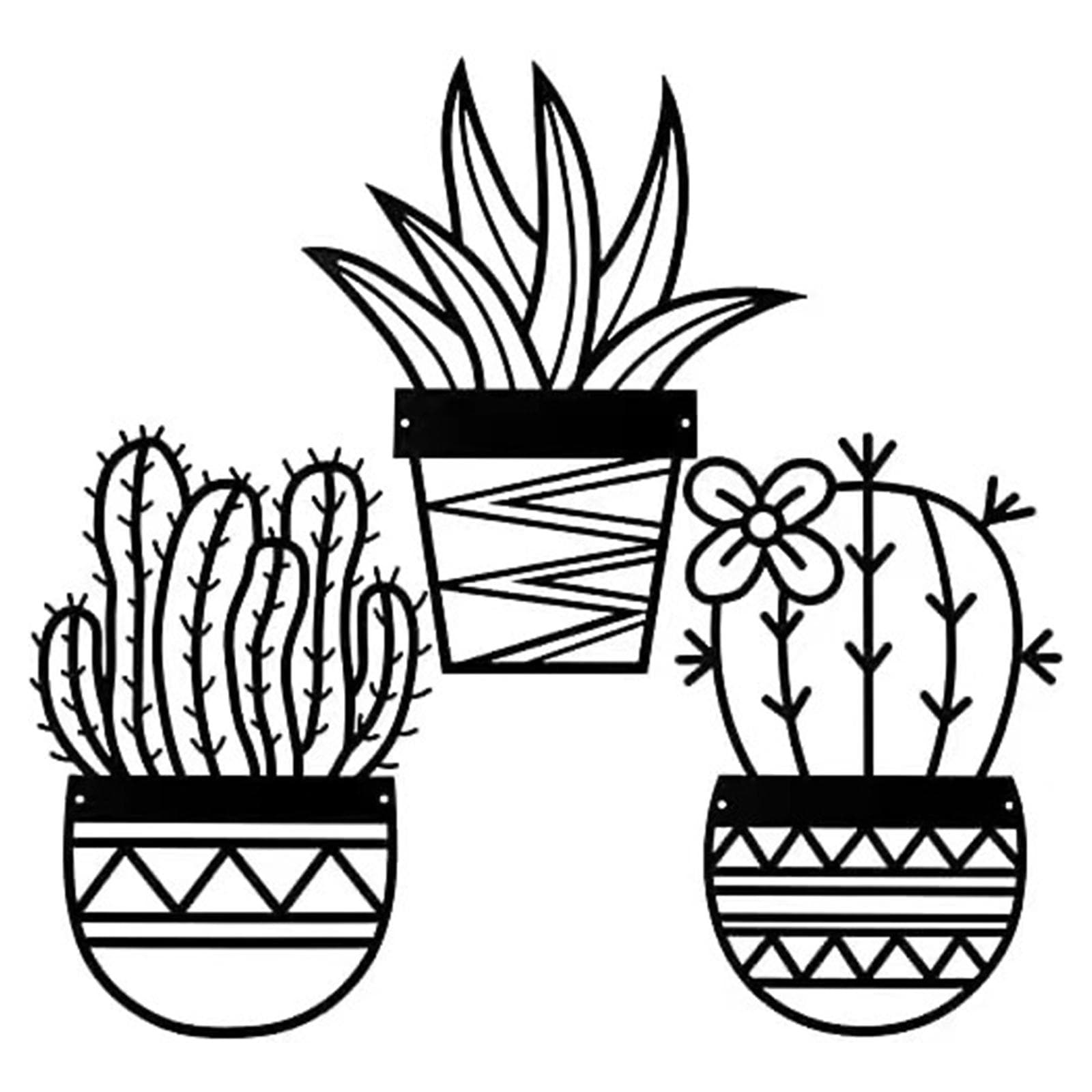 Cactus Pendant Metal Flower Pot Pendant
