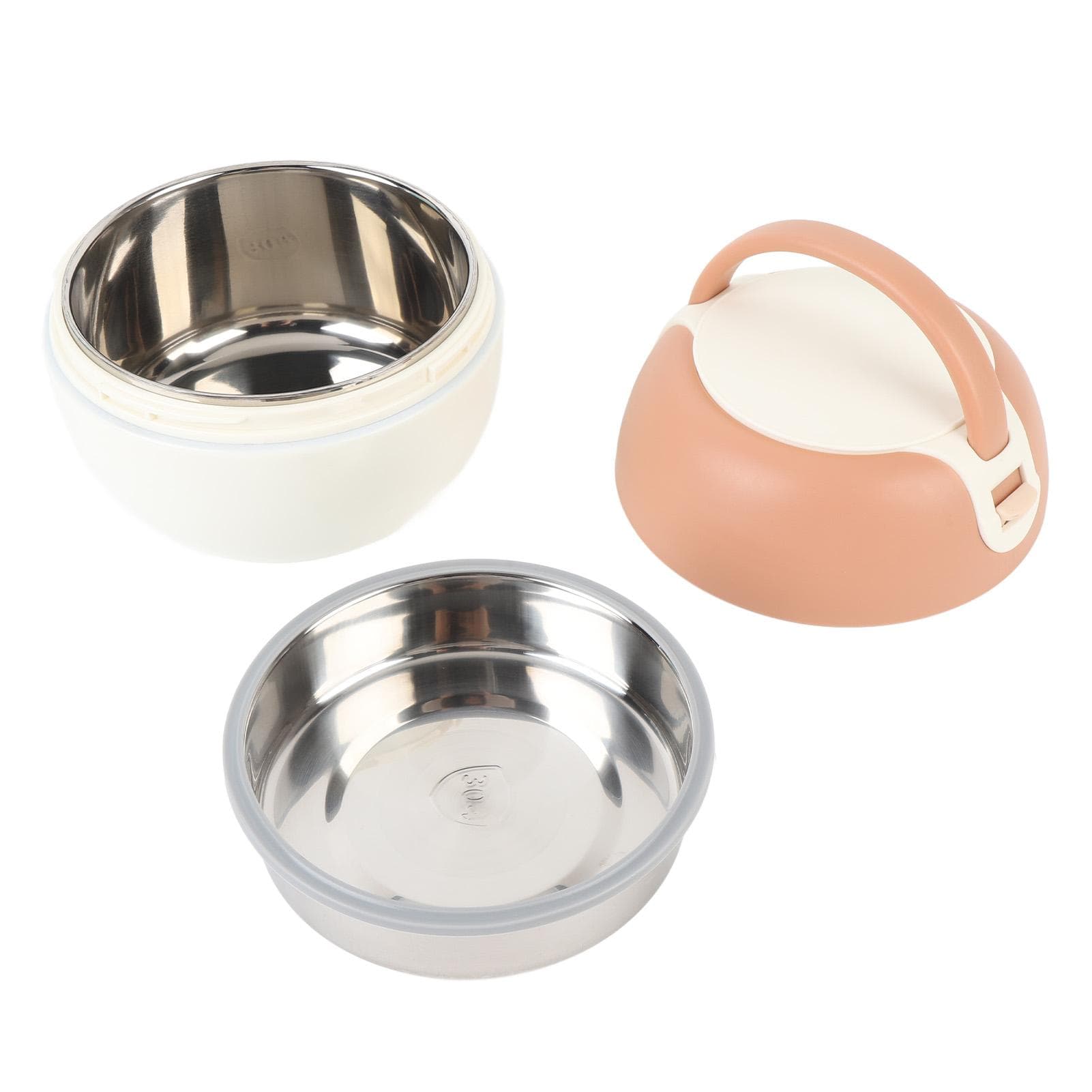 Vacuum Insulated Food Container 304 Stainless Steel Leakproof Portable Insulated Lunch Box Hot Food Brown