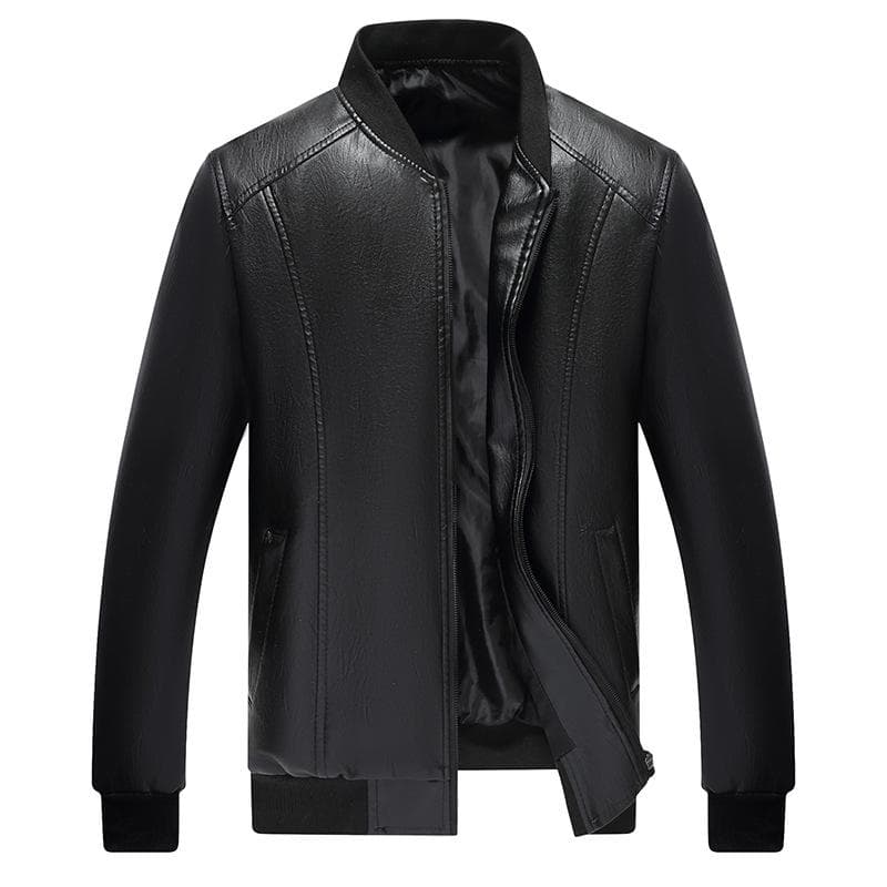 Fall Baseball Collar Black Leather Men's Boyfriend Explosion Thin Men's Baseball Jacket 60
