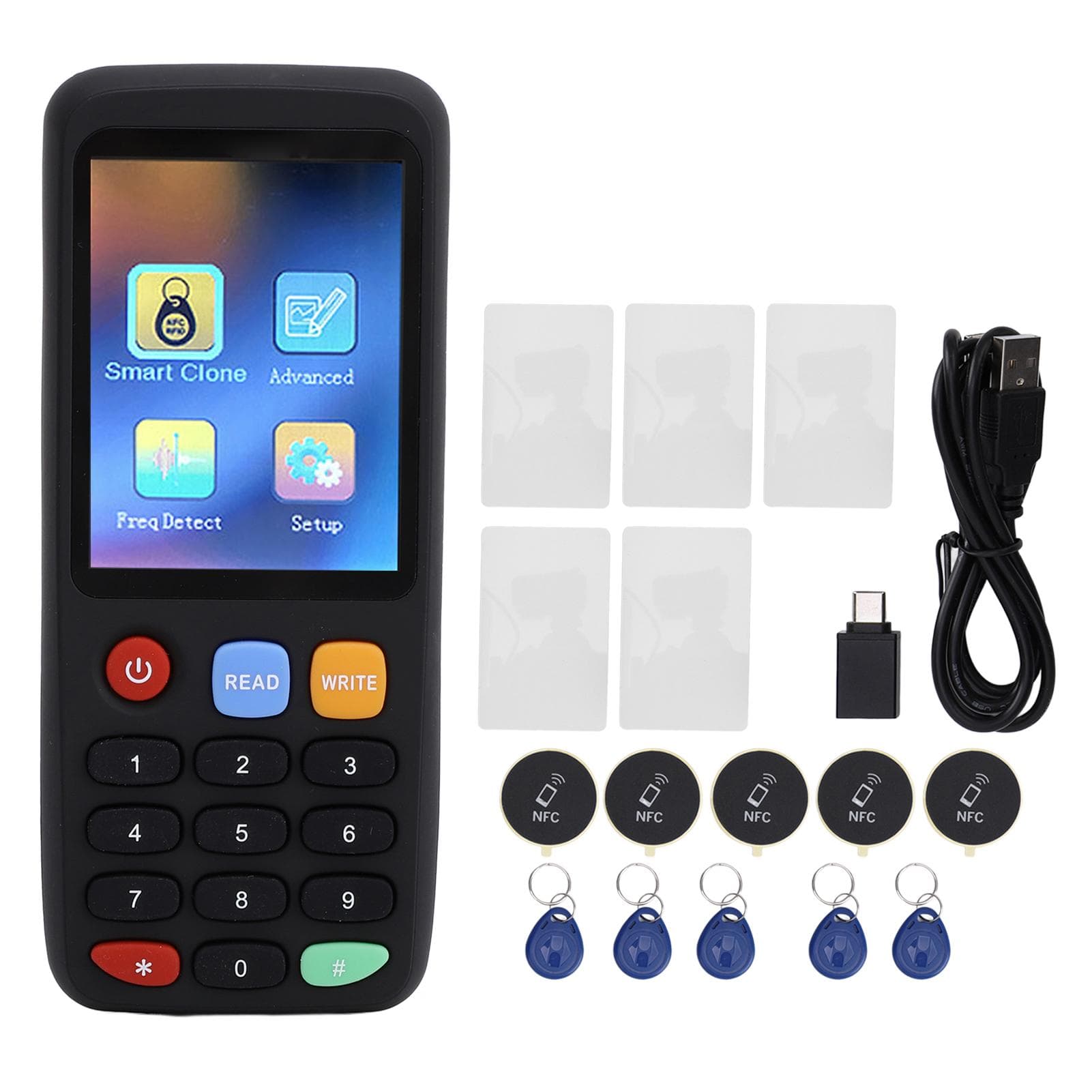 IC ID Copier with 5PCS IC NFC Cards 5PCS ID Keychains Type C Interface 400mah Battery Chinese and