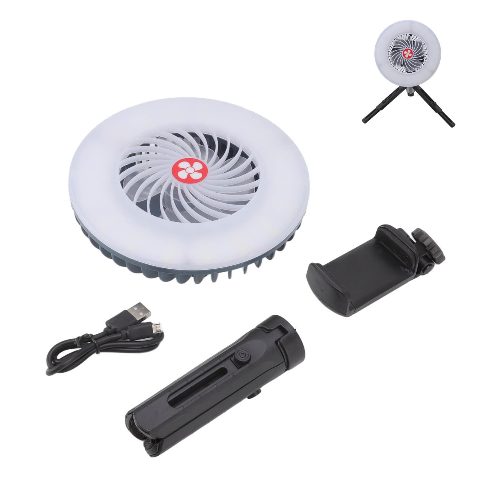 Camping Lantern with Fan USB Charging Fill Light Multifunctional with Magnet Lighted Fan for
