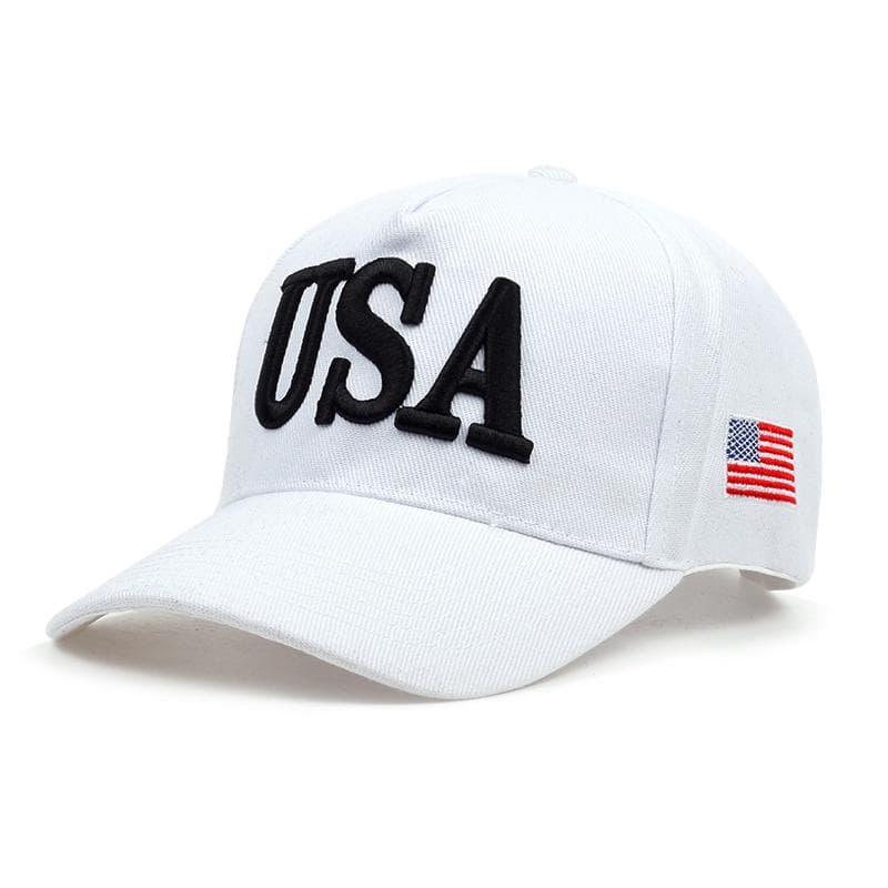 45 Hats Brand Hat USA Flag Caps Men Women Baseball Cap USA Men Women Golf Cap Hats Outdoor Hats white