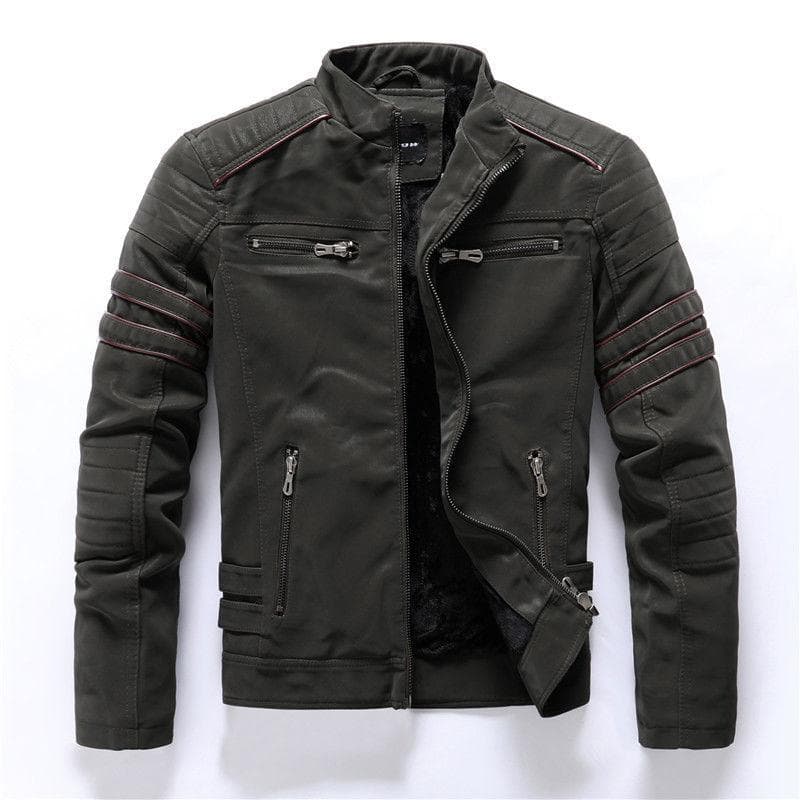 Leather Jacket Biker Riding Suit Flight Suit Casual Men's Leather Jacket XL