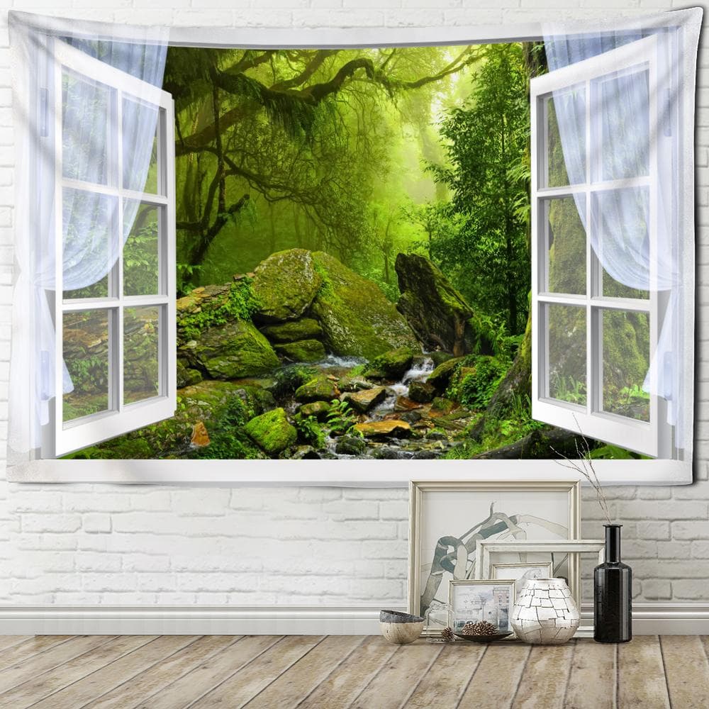 Seaside Scenery Tapestry Wall Hanging Bohemian Art Living Room Window Painting Simple Nordic Home Decor 230x150cm