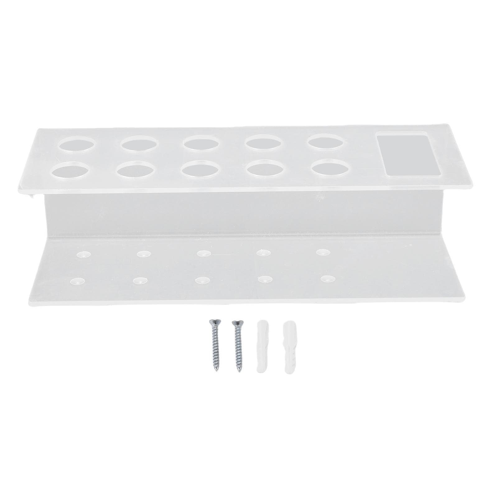 Wall Mount Marker Holder Transparent Acrylic 10 Pen and 1 Eraser Slots Whiteboard Marker Holder transparent