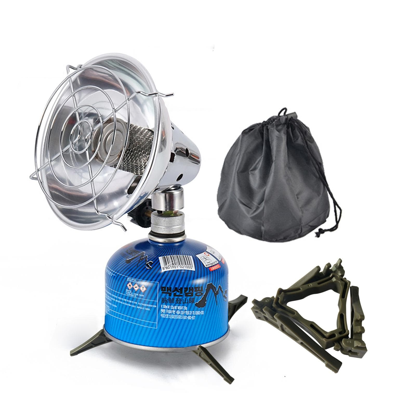 Outdoor Gas-Heater Portable Lightweight Stainless Steel for Outdoor Winter Warmth Tent Camping silver