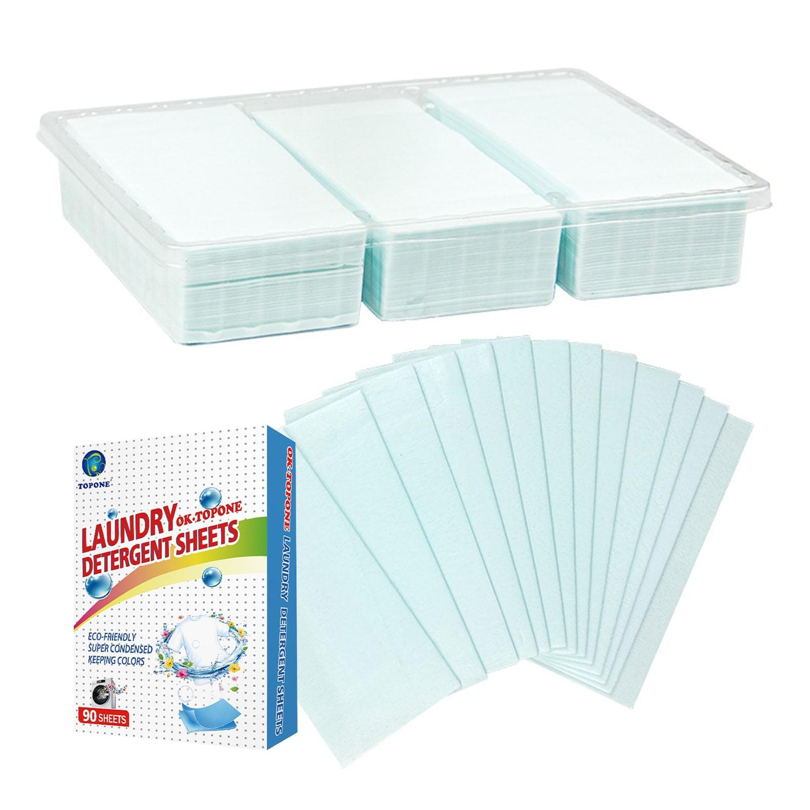 90 Pcs Laundry Detergent Sheets Nano-concentrated Detergent Washing Powder Tablets Home Cleaning Supplies Wash Paper Sheets 90PCS/BOX
