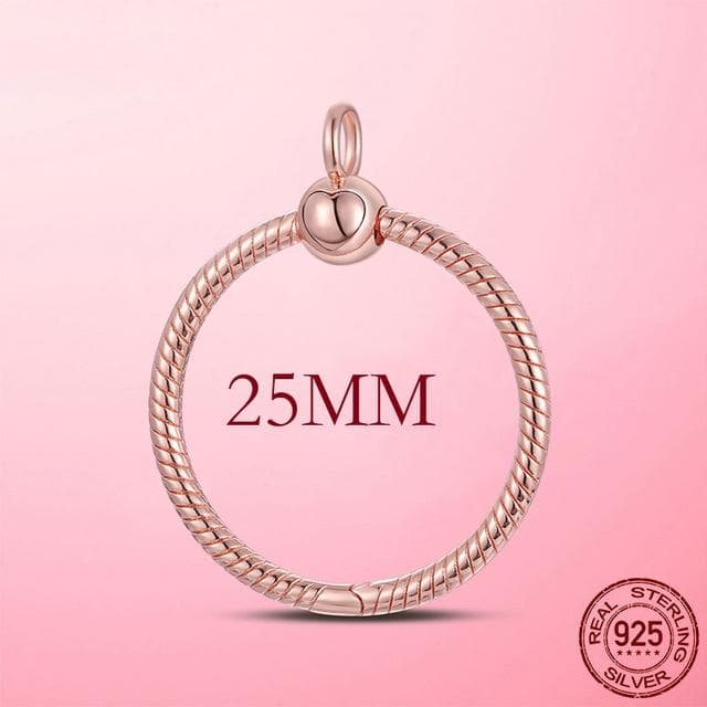 Original 925 Sterling Silver O Pendant Clasp Fits ME Series Bead Charm Rose Gold DIY for Women Jewelry Gifts