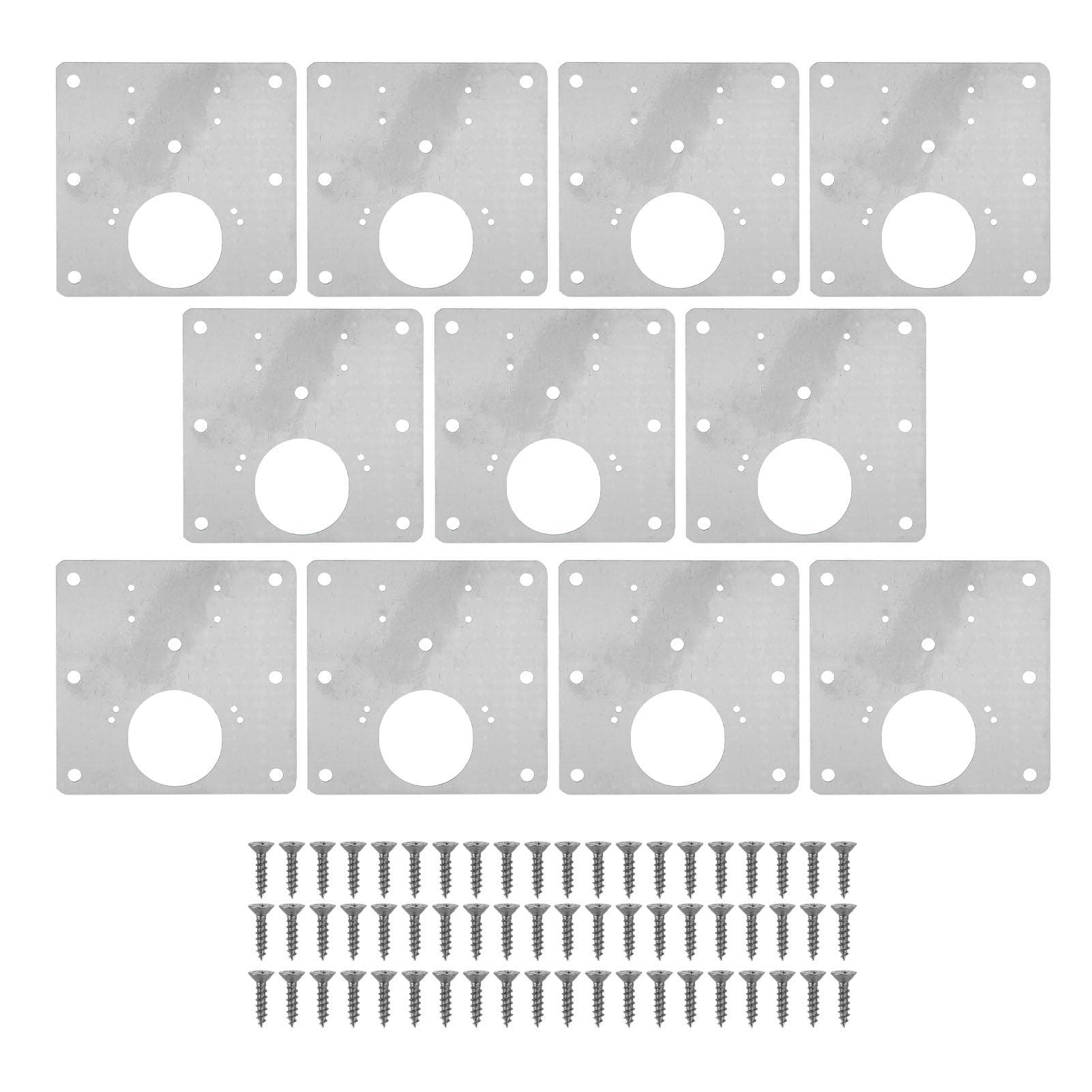 10 PCS Cabinet Hinges Repair Plate with Fixing Screws Thicken Stainless Steel Cupboard Door Hinge