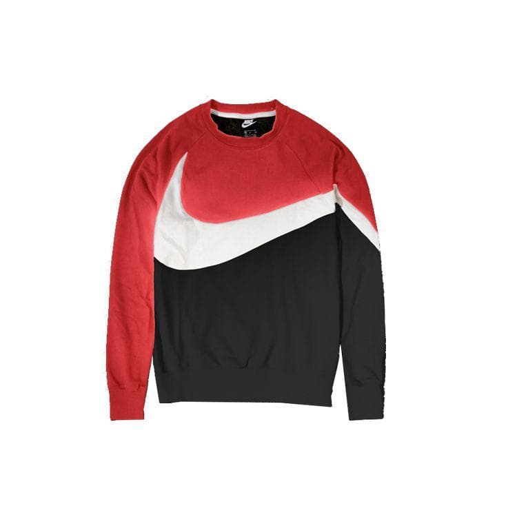 Nike Big Swoosh Logo Hoodie Men Tops Black AR3089-010 L