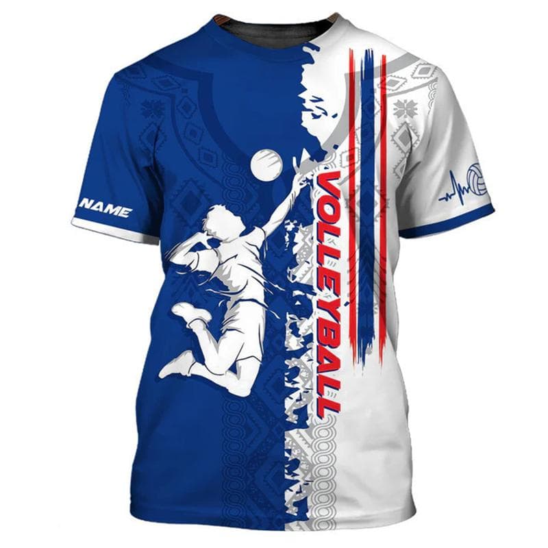 volleyball uniform personalized customization name unisex 3D print men's T-shirt fashion shirt athlete quick drying clothes M