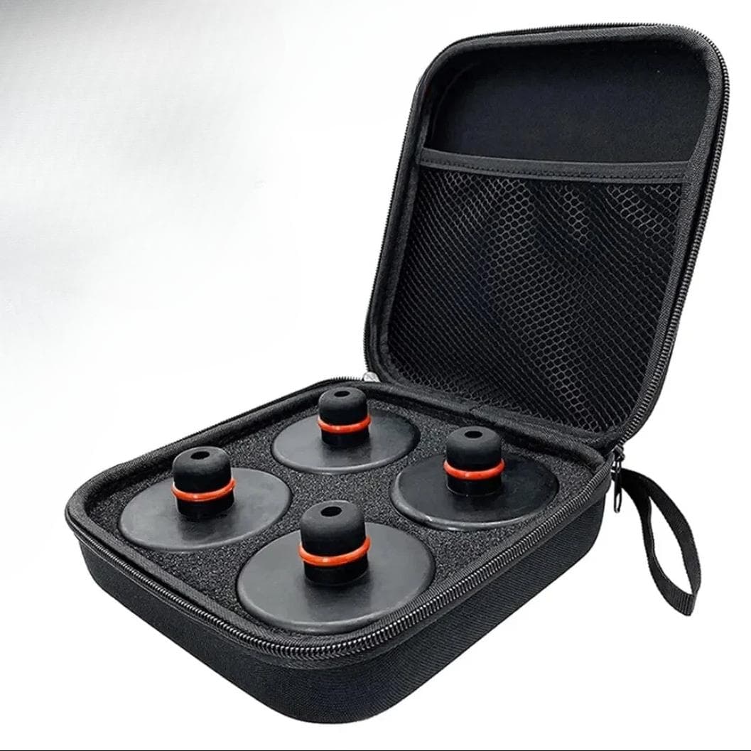 4Pcs Car Rubber Lifting Jack Pad Adapter Tool Chassis Storage Case Suitable Car Accessories Chassis jack shock absorber cushion black