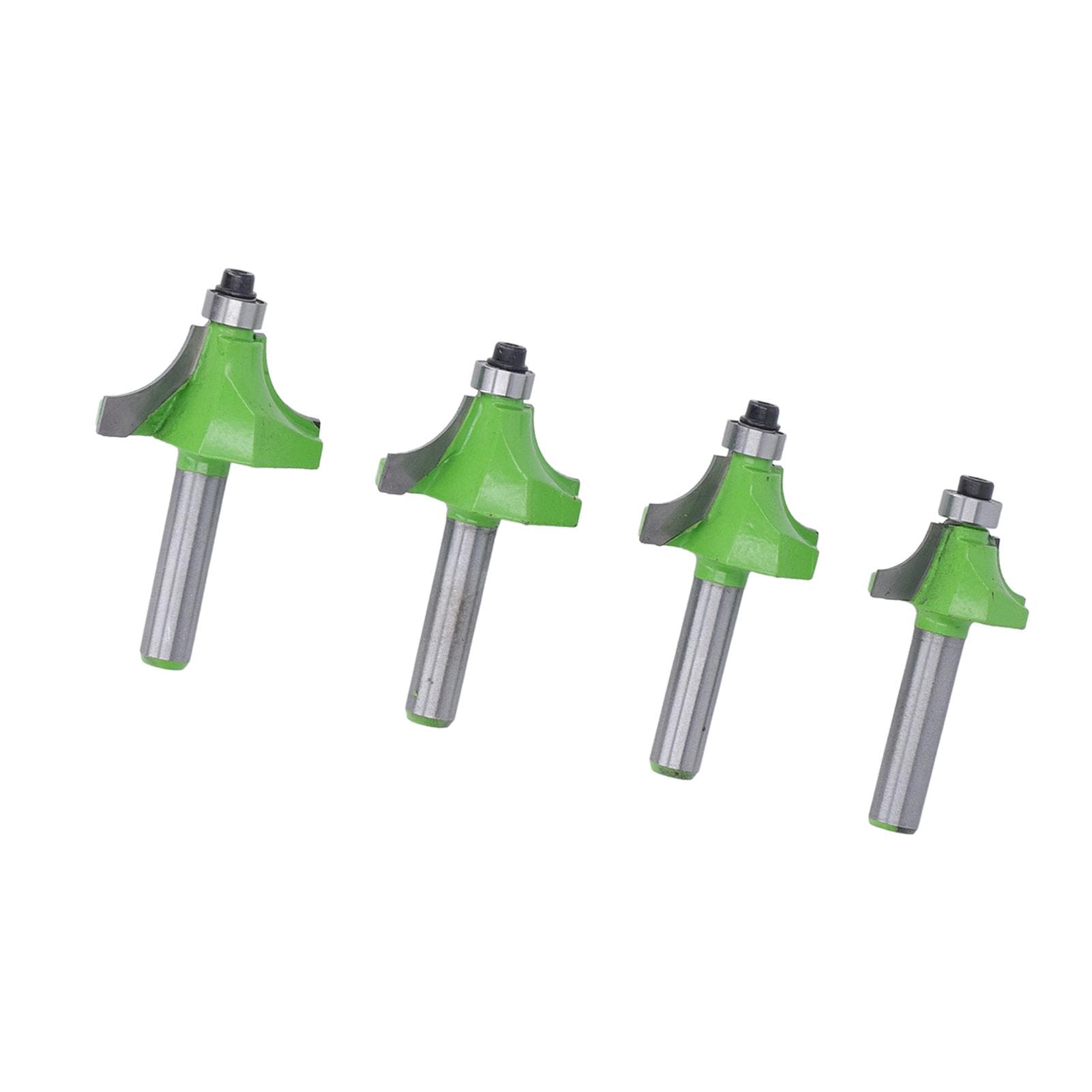 4 Pcs Roundover Router Bit 8mm Shank 58in 34in 78in 1in Radius High Hardness Corner Rounding