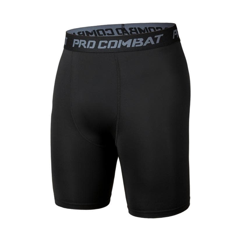 Men Leggings Base Layer Skinny Compression Sports Shorts Gym Fitness Training Running Bottom Pants Tights Basketball Undershorts S black