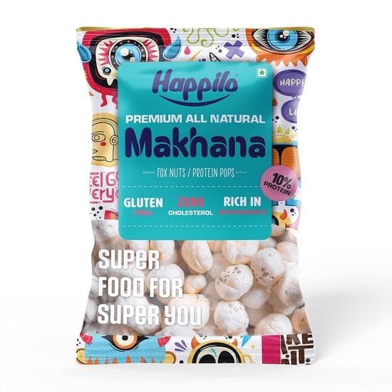 Happilo Premium All Natural Fox Nuts (Phool Makhana) 100g, Lotus Seed Pop/Gorgon Nut Puffed Kernels , Healthy Snack Low Calorie Gluten Free and Vegan