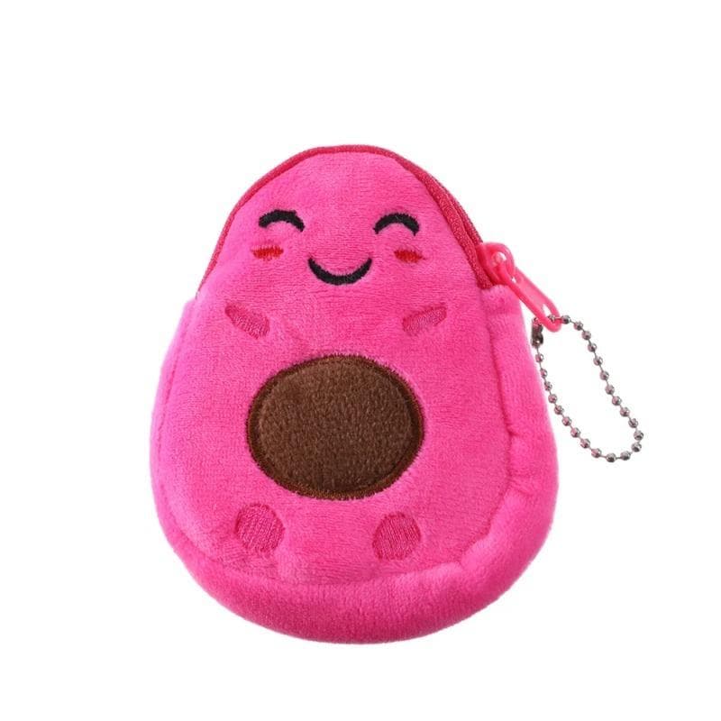 1Pcs Cartoon Mini Fruit Coin Wallet Children's Funny Coin Purse Cute Avocado Coin Pouch Plush Coin Change Bag Girl's Key Bag persian rose