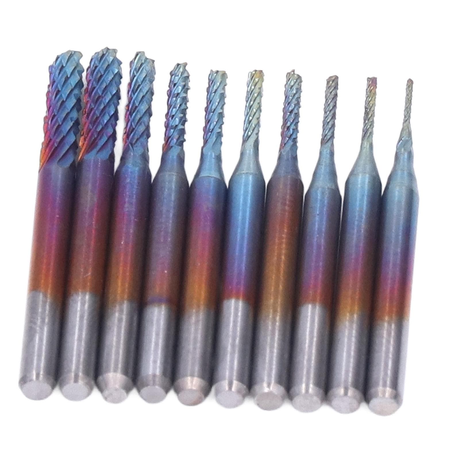 10Pcs PCB Milling Cutter CNC End Mill Rotary Burrs Bit 18in Shank Blue Plated 0.83.175mm