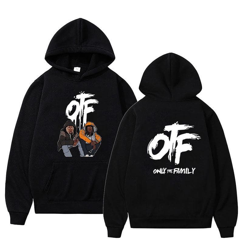 OTF Setr Hip-Hop Letter Hoodie Autumn and Winter Couple Style Casual and Comfortable Pullover Sweatshirt S