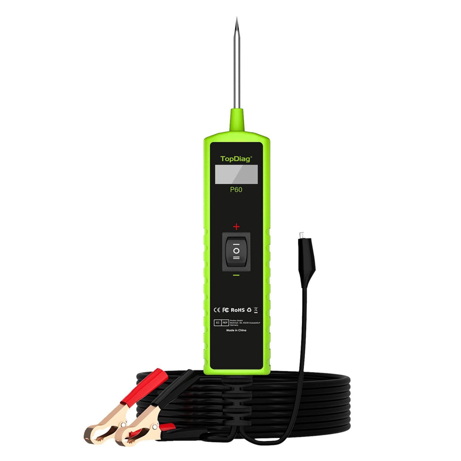 TopDiag P60 Automotive Circuit Tester Car Electrical System Short Tester 630V DC with Function LCD multicolour