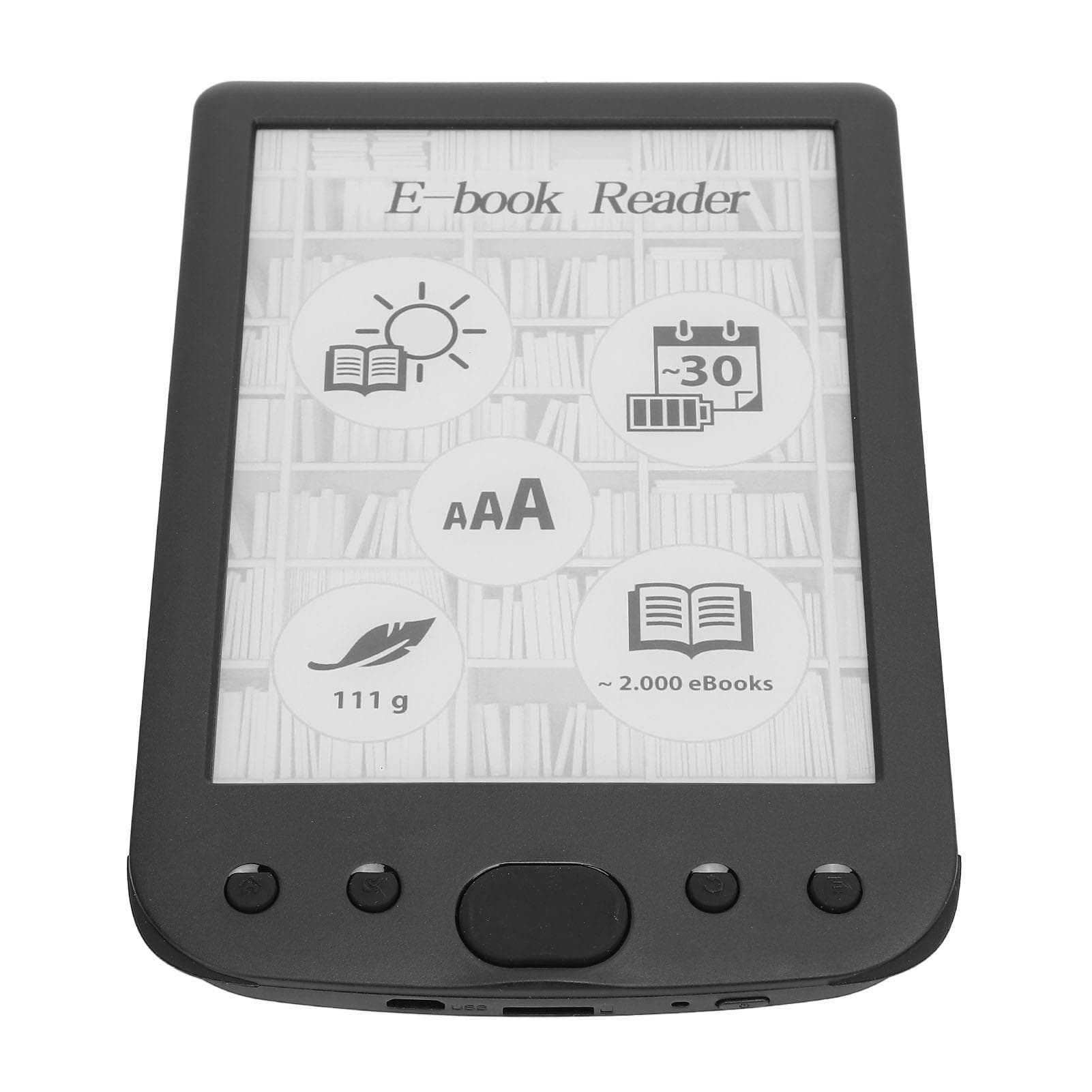 6in Electric Book Reader Touch Screen Ink Screen 8G Memory 2500mAh Battery Comfortable Grip