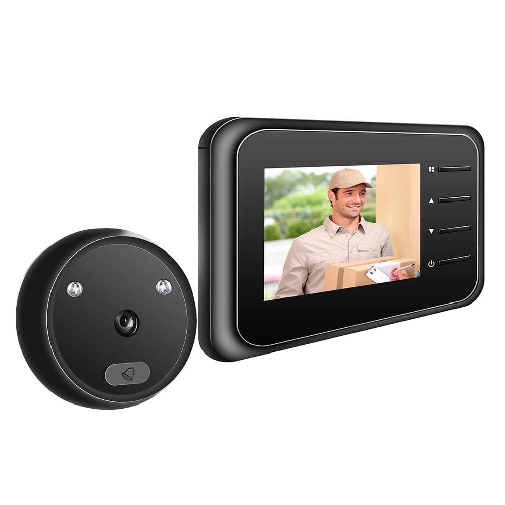 WiFi Doorbell Door Viewer Camera Door Peephole Door Camera Doorbell with Wireless Monitor Live View black