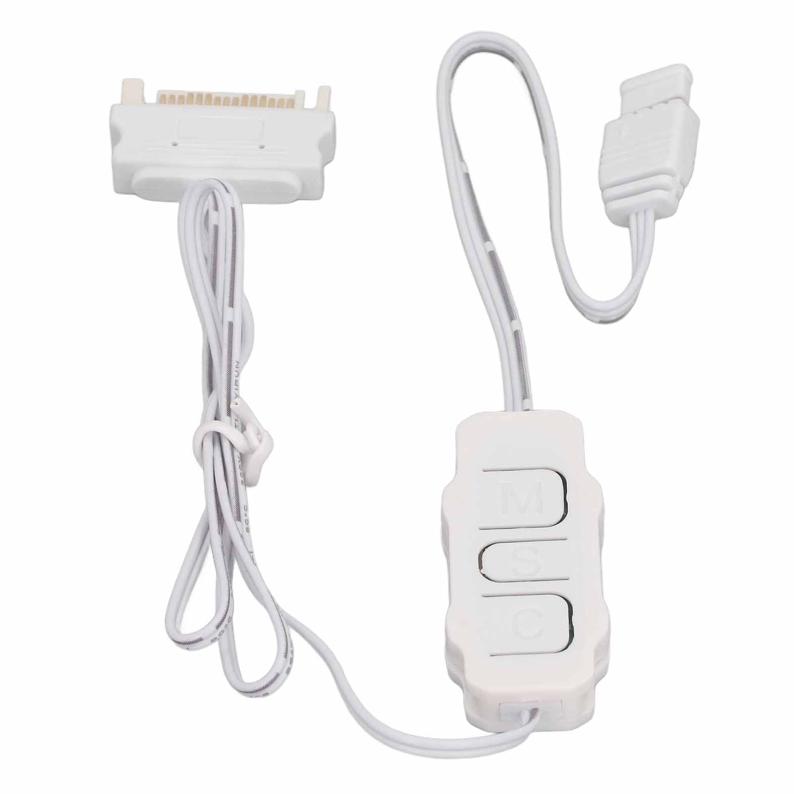 5V 3Pin ARGB Controller SATA Power Supply SATA to ARGB Controller for DIY ARGB Fans ARGB Light white