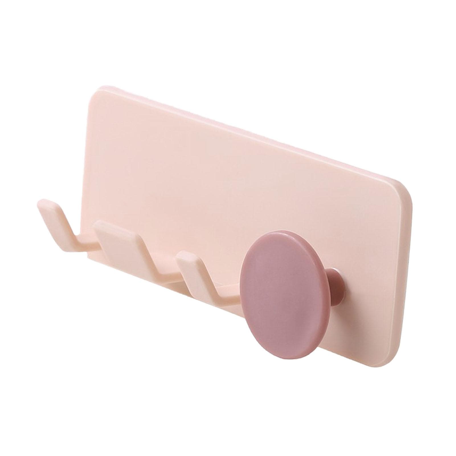 Plug Hook Punch Free Strong Adhesion Simple Appearance Wall Mounted Power Plug Holder for Bathroom pink