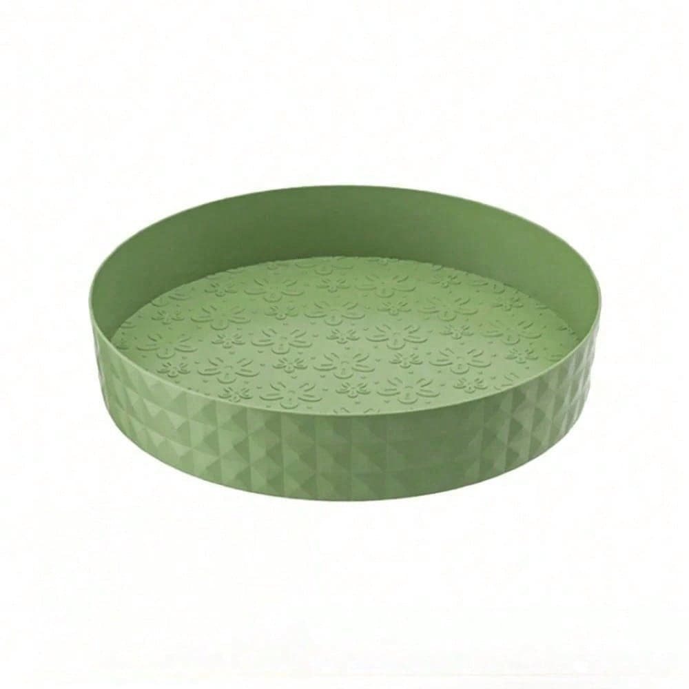 1Pc Kitchen Storage Spice Rack 360 Degree Rotating Cabinet Organizer Tray Non-Slip Spice Round Rack Plate Cosmetic Organizer 1PC green