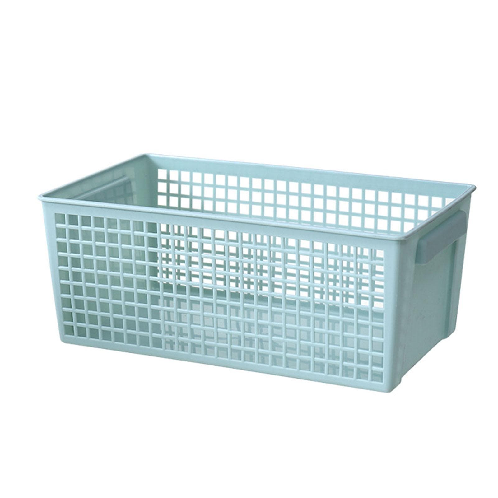 Desktop Storage Basket Rectangular Large Capacity Hollow Out Ventilated Plastic Organizer Bin for Small