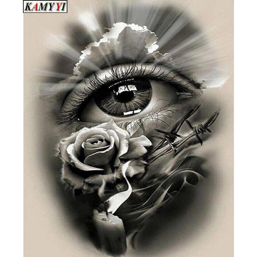 5d Diamond Embroidery Diamond Flowers and Eyes Diy Diamond Painting Cross Ctitch Home Decor Gifts 20X30CM