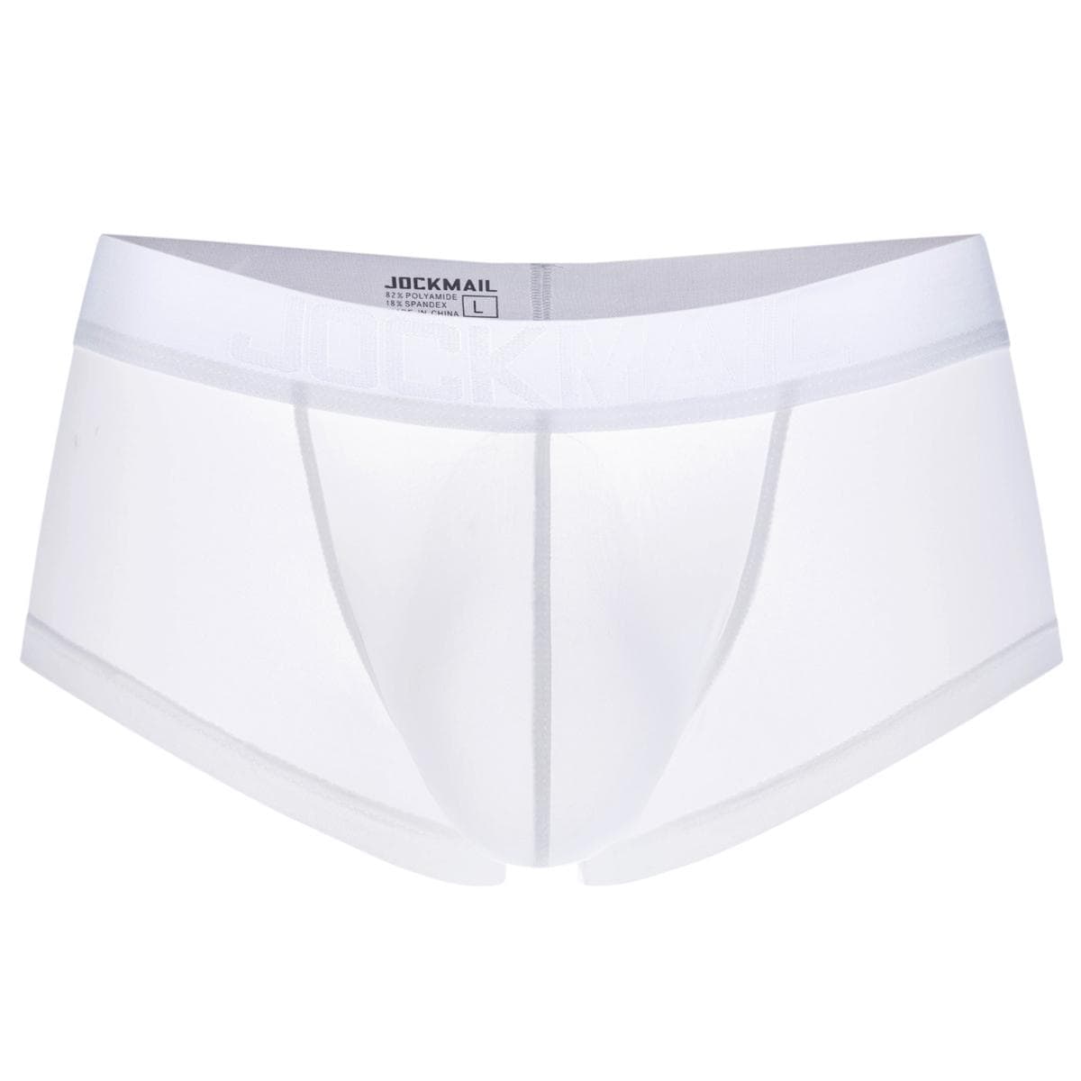 Boxer JOCKMAIL Low Waist Solid Colour Microfibre Men's Underwear Sports Breathable Trunks M white
