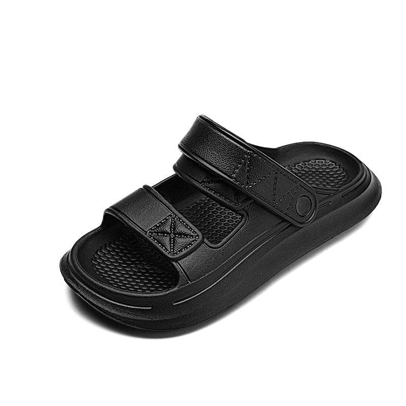 Thick Platform Cloud Sandal Men Fashion Buckle Soft Sole Pillow Slides Sandals Summer Beach Non-Slip Sandal 36-37 black