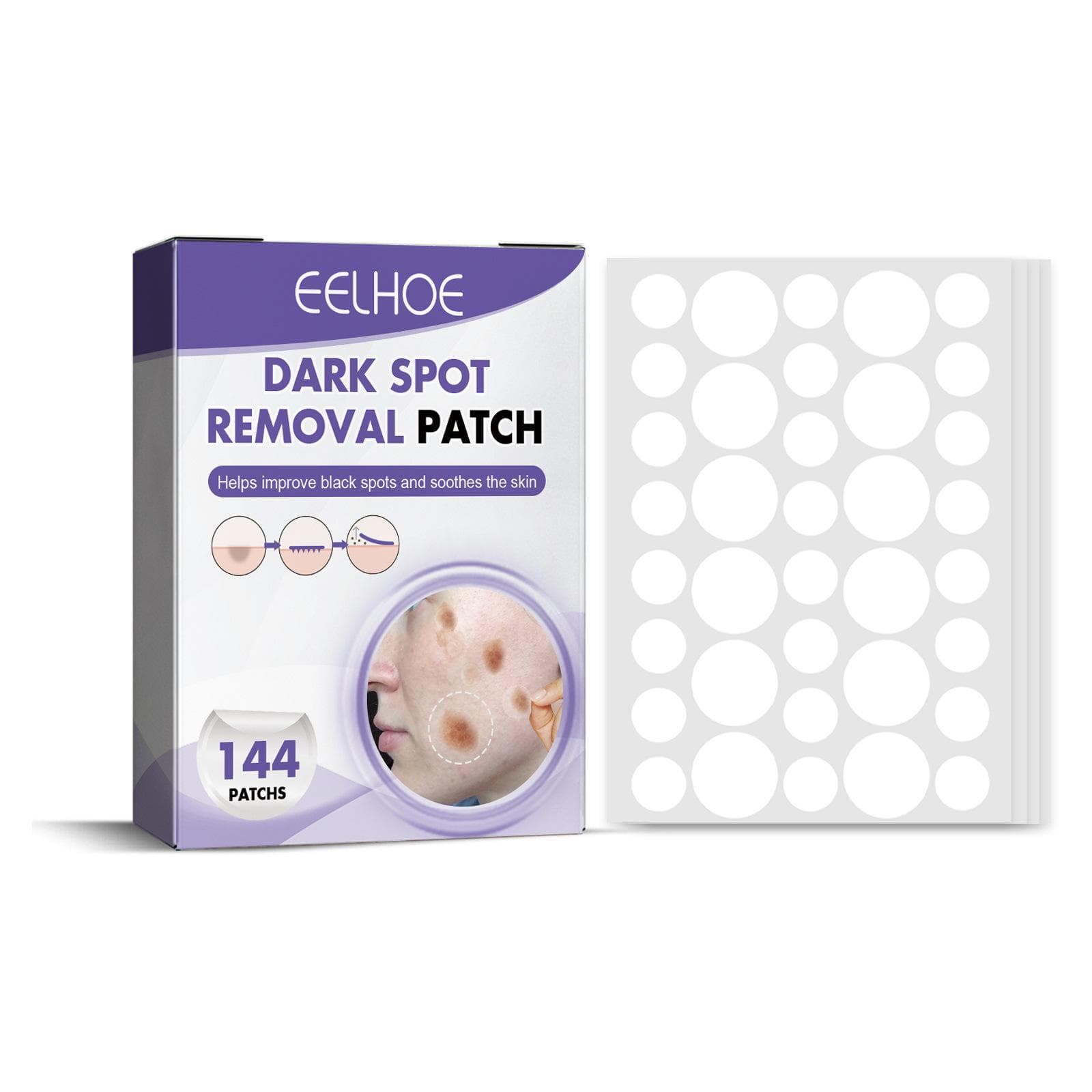 EELHOE Blemish Patch Lightens Facial Dark Spots Chloasma Pigmentation Cleansing Moisturizing Whitening Skin Blemish Patch 144patchs