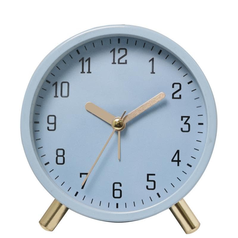4.5 inch Alarm Clock Analog Non-Ticking Silent Small Desk Clock With Backlight for Living Room, Bedroom Number blue