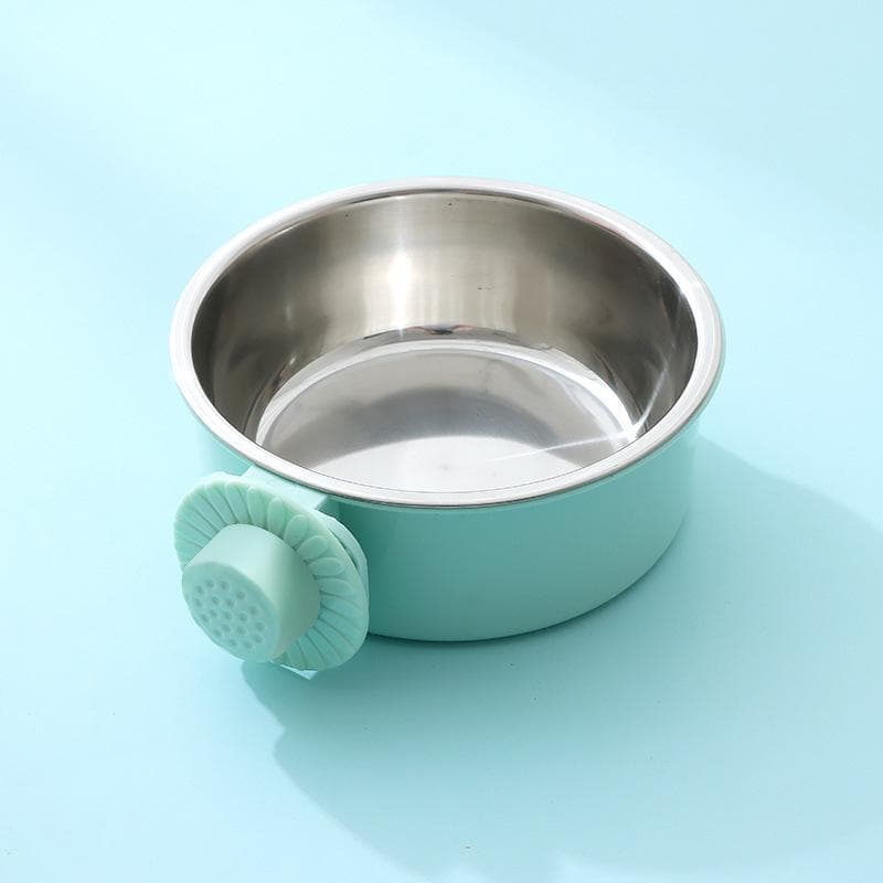 Pet Bowl Anti Tipping Adjustable Stainless Steel Pet Bowl, Perfect Hanging Feeder for Providing Food and Water for Dogs green