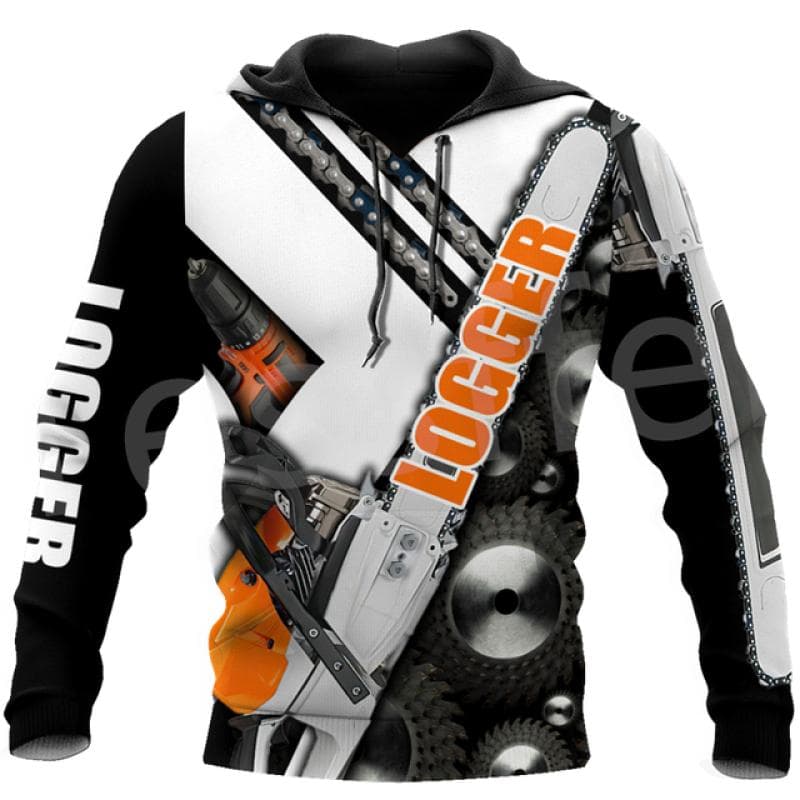 Logger Worker Lumberjack Chainsaw Retro Pullover 3DPrint Men/Women Streetwear Casual Funny Hoodies Oversized Harajuku 5XL