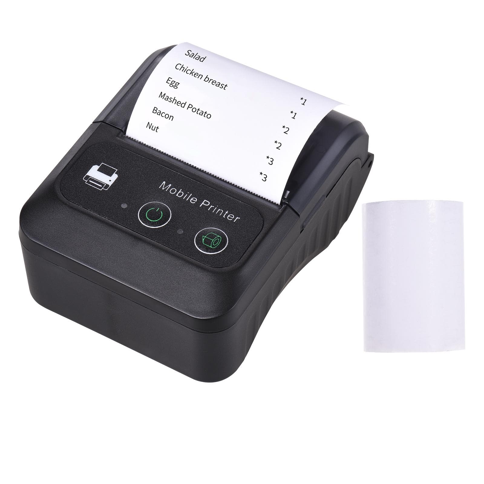 Portable Wireless BT 58mm 2 Inch Thermal Receipt Printer Mini USB Bill POS Mobile Printer Support black
