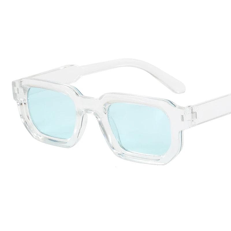 Vintage Rectangle Frame Sunglasses UV400 Protection Retro Luxury Brand Design for Men Women Unisex Fashion Shades As Picture