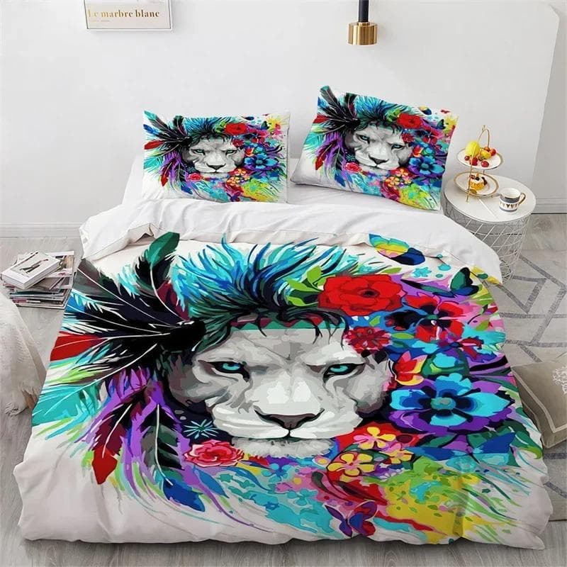 3D Animal Duvet Cover Microfiber Wolf Fox Elk Bedding Set Wild Animals Comforter Cover King Queen For Teen Adults Bedroom Decor 70x133cm 2pcs