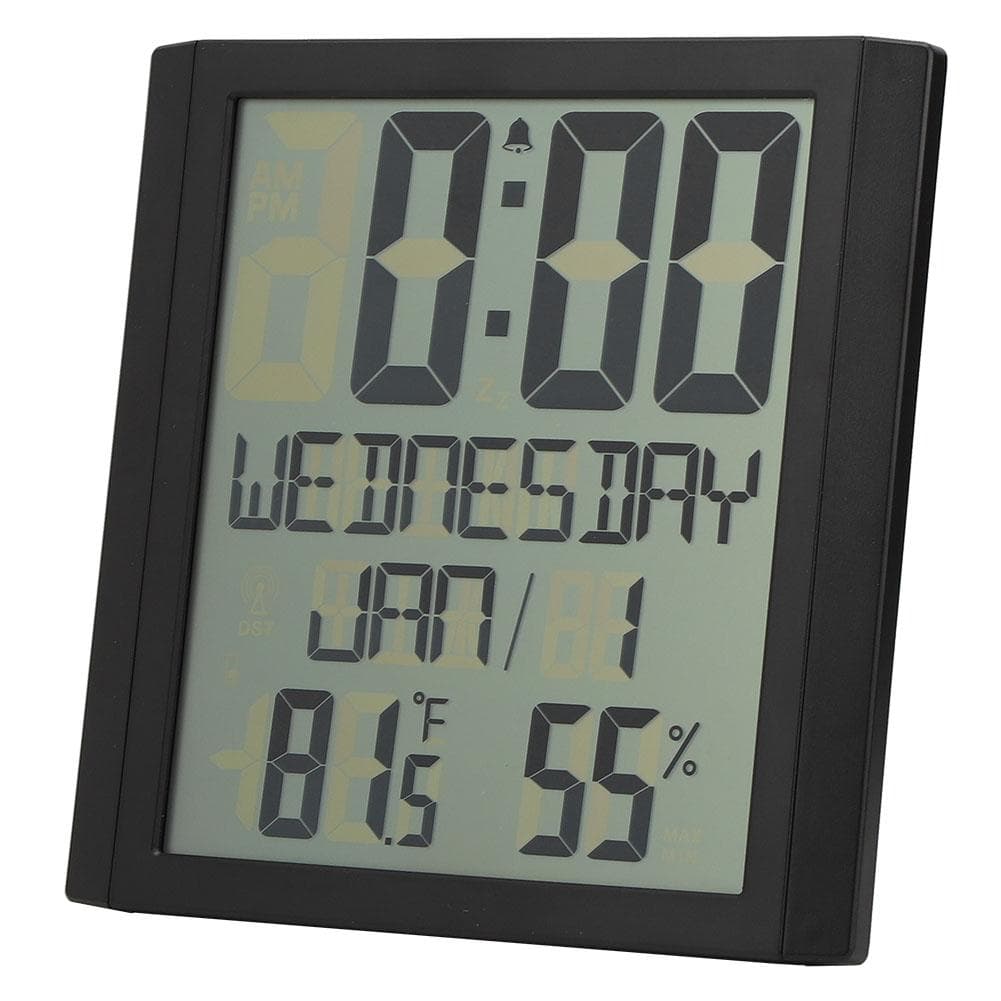 TS?8608 Multifunctional Electronic Wall Clock Home Temperature and Humidity Meter