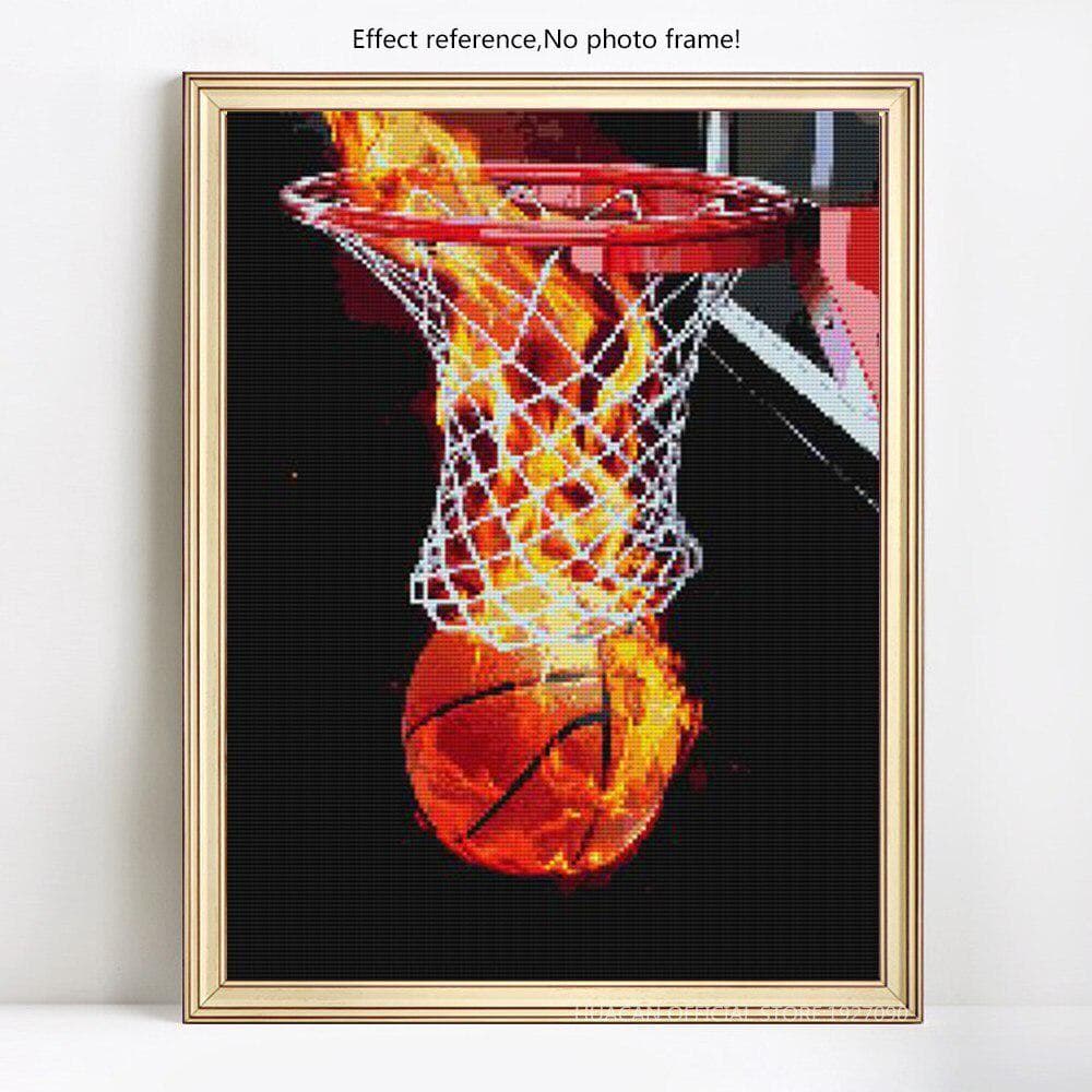 Rhinestones Landscape Diamond Painting Basketball Diamond Embroidery Cross Stitch 20X30CM