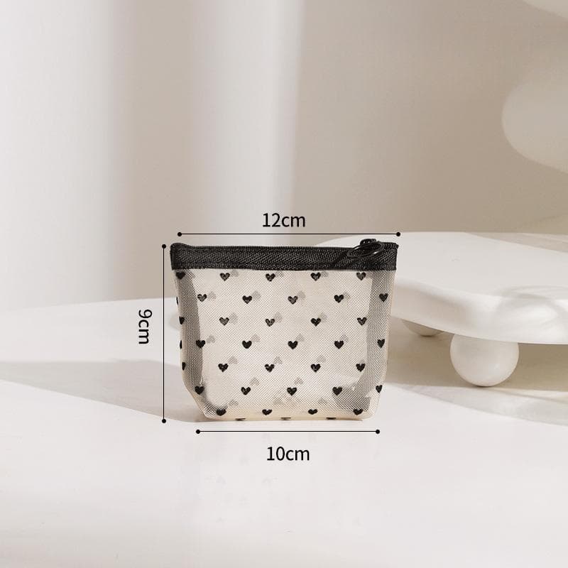 Nylon Mesh Cosmetic Bag Zipper Practical Storage Bag Makeup Bags Multifunctional Women Lipstick Key Coin Purse Pouch