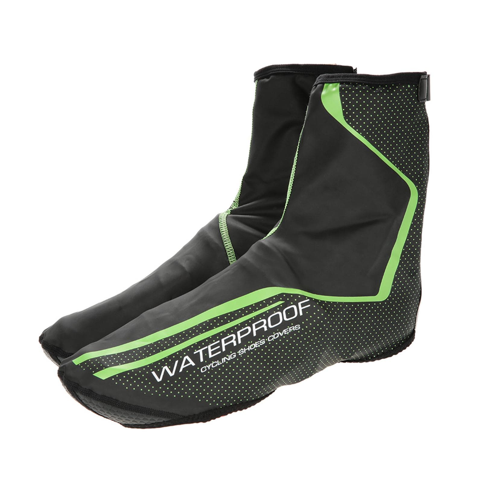 Cycling Bicycle Shoe Covers Waterproof Thermal MTB Mountain Bike Overshoes Protector with Fleece L green