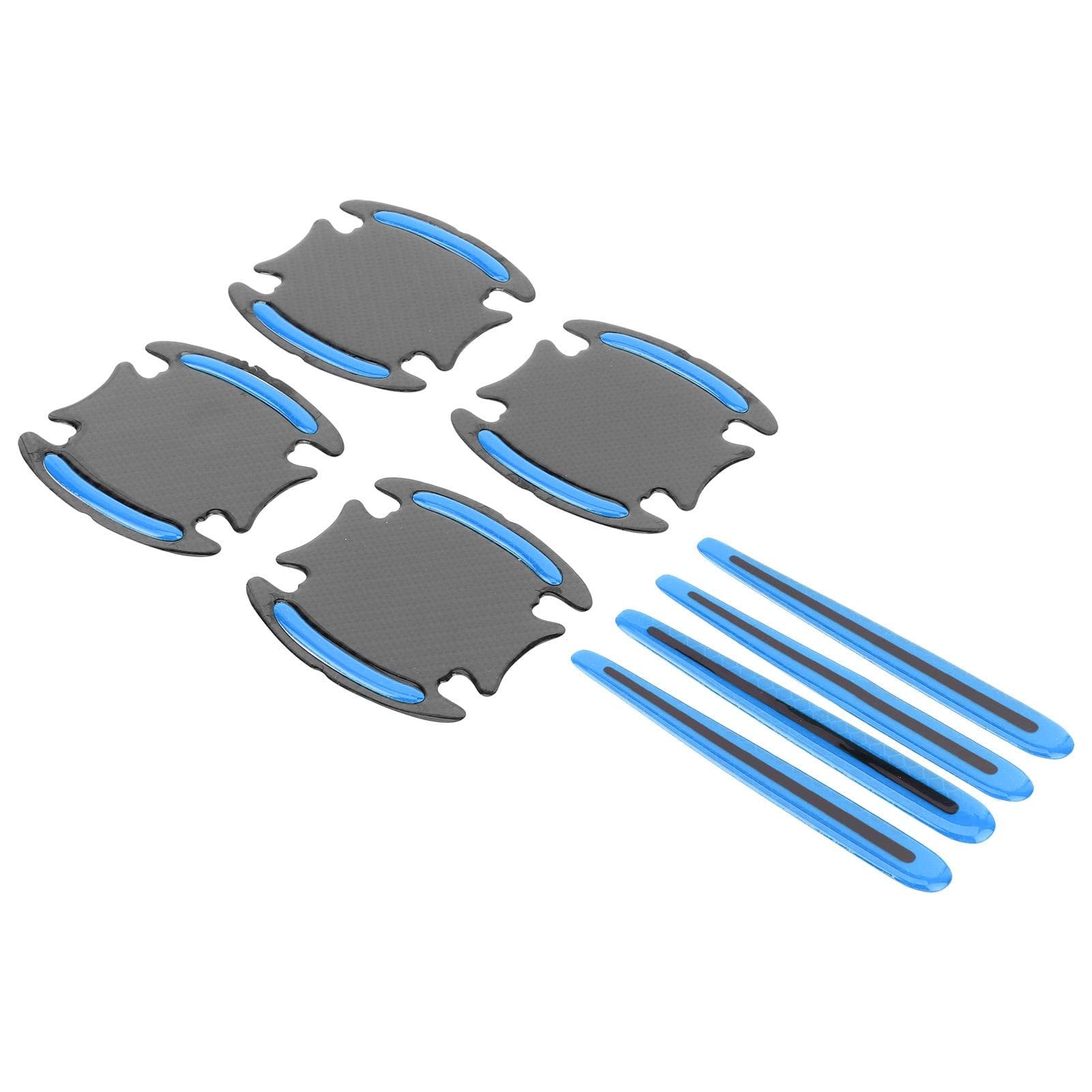 4pcs Car Reflective Sticker Exterior Door Bowl Handle Warning Tape Strips for Driving SafetyGreen blue