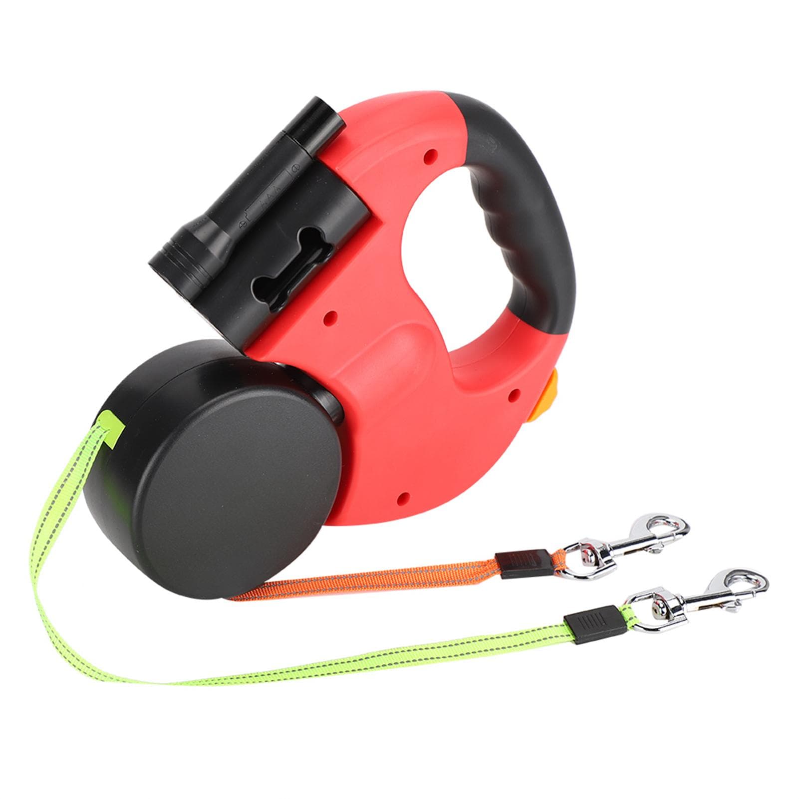 Pet Walking Automatic Extendable Flexible Dog Cat Traction Rope Dual Headed Hand Holding with red